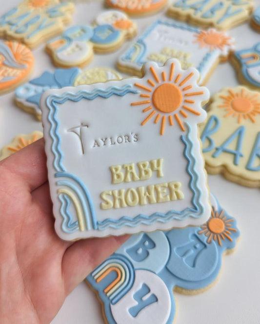 Wavy Square sun Baby shower w/ cutter