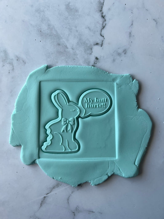 'My Butt Hurts!!' Easter Bunny Raised Embosser w/ Cutter